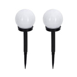 Set 2 Lampi Solare Led, Forma Sferica, Tip Glob, Diametru 10 Cm, Alb Cald - vivimall.ro