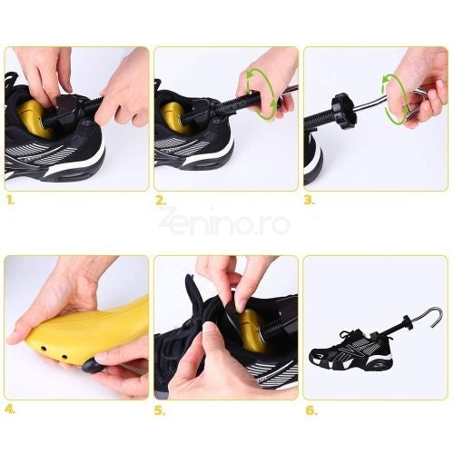 Set 2 Sanuri/Calapoade Reglabilile, Pentru Alungit Si Largit Pantofi, Geanta Si Incaltator Incluse, Universale, Unisex, Din Abs Premium, Arc, Marime 30 - 36 - vivimall.ro