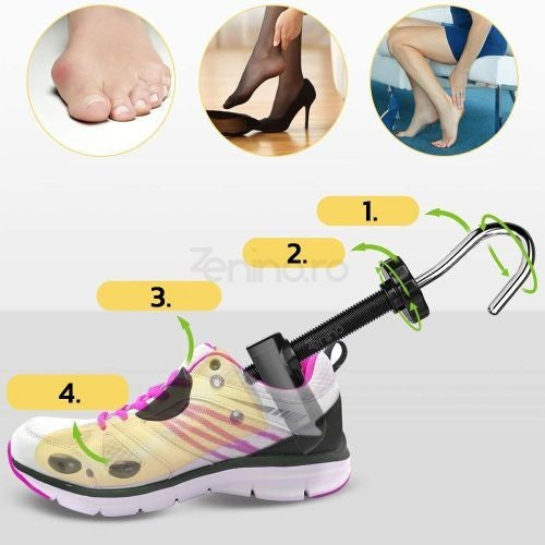 Set 2 Sanuri/Calapoade Reglabilile, Pentru Alungit Si Largit Pantofi, Geanta Si Incaltator Incluse, Universale, Unisex, Din Abs Premium, Arc, Marime 30 - 36 - vivimall.ro