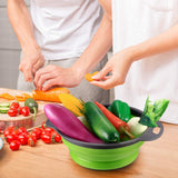 Set 2 Strecuratori Pliabile Din Silicon Alimentar Cu Manere, Fund Antiaderent Si Antialunecare, Rotunda, Doua Dimensiuni, Usor De Depozitat, Compatibil Cu Masina De Spalat Vase, Verde - vivimall.ro