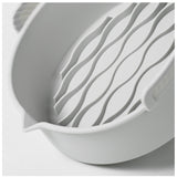 Set 2 tavi din silicon ecologic pentru air fryer Vivimall, temperatura maxima 230 grade, reutilizabile, reciclabile, cu manere anti-alunecare, fund antiaderent, 18.7 x 19.5 x 7 cm, gri - vivimall.ro