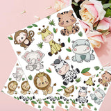 Set 20 de Servetele de Masa, Vivimall, Imprimeu Jungle, din Hartie, 16.5 x 16.5 cm, Multicolor - vivimall.ro