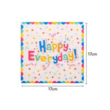 Set 20 de Servetele de Masa, Vivimall, Model Happy Everyday, 17 x 17 cm, Multicolor - vivimall.ro