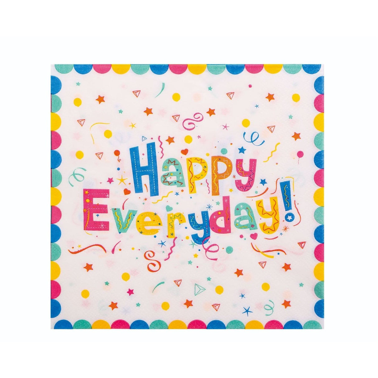 Set 20 de Servetele de Masa, Vivimall, Model Happy Everyday, 17 x 17 cm, Multicolor - vivimall.ro