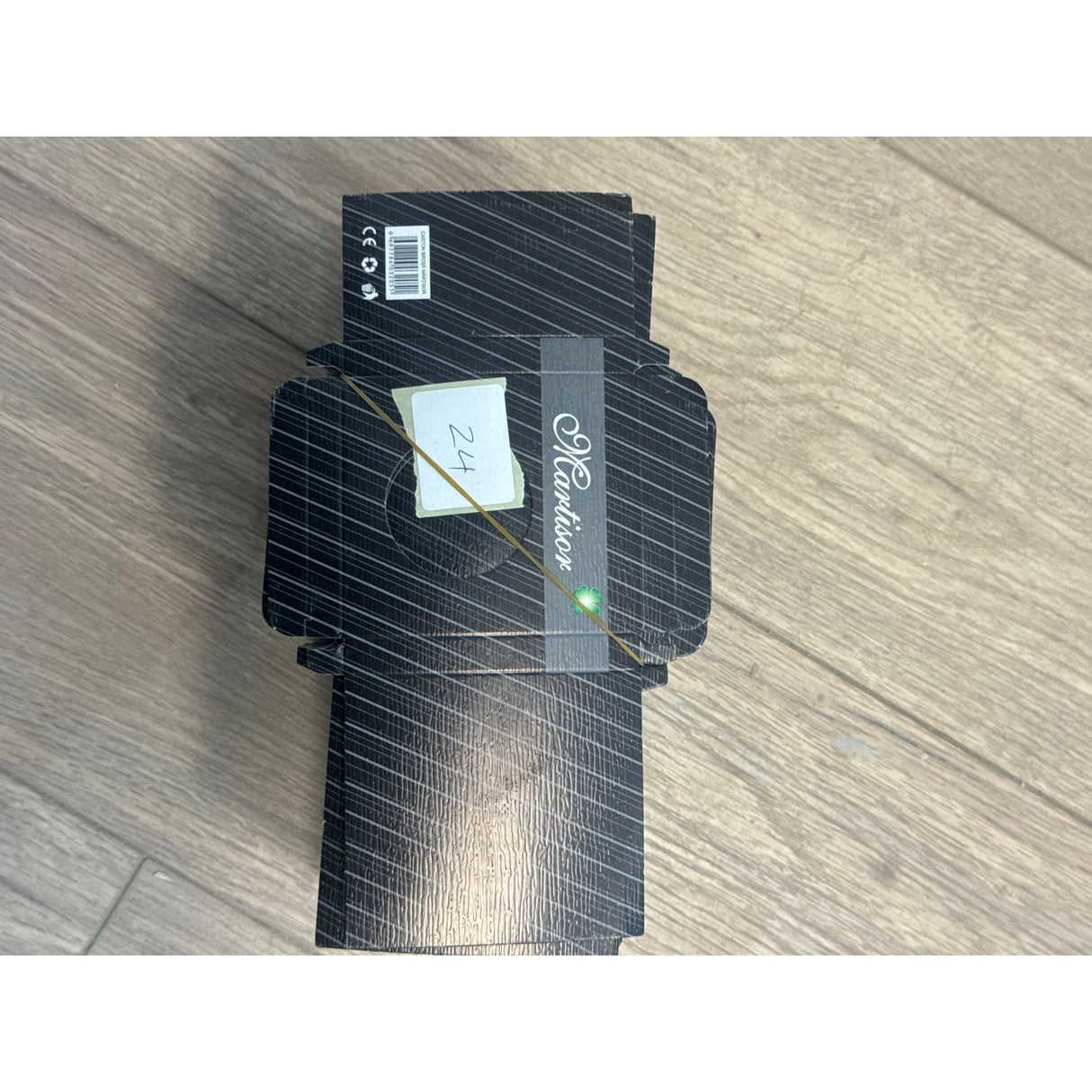 Set 200 Bucati Ambalaj pentru Borsa Decupaj Rotund, Model Negru Dungi - vivimall.ro