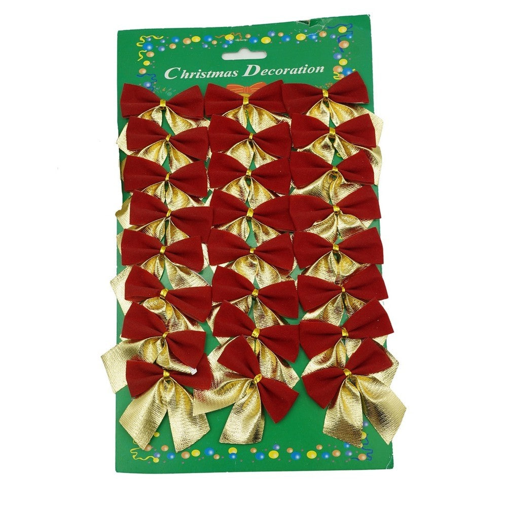 Set 24 fundite pentru brad, Rosii-Aurii , 5 x 6 cm, din poliester, Vivimall - vivimall.ro