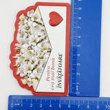 Martisor pentru Invatatoare, Flippy, Set 24 Bucati, Magnet Martisor pentru Frigider, Mesaj pentru Invatatoare, 10 x 6 cm, Alb Rosu - vivimall.ro