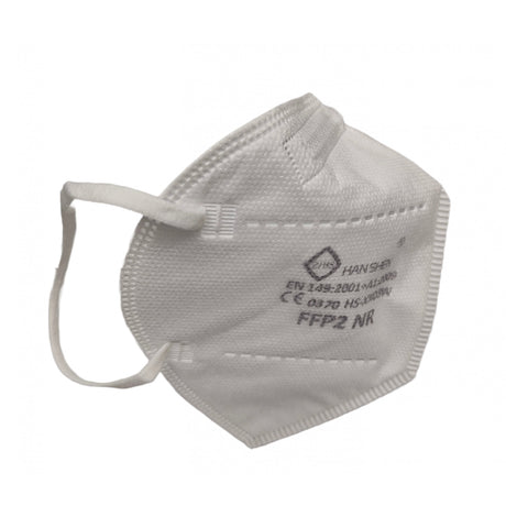 Set 25 bucati Masca de protectie faciala, Flippy, de unica folosinta pentru adulti, FFP2, KN95 CE 0370, 5 straturi, nesterila, ambalaj individual, Alb - vivimall.ro