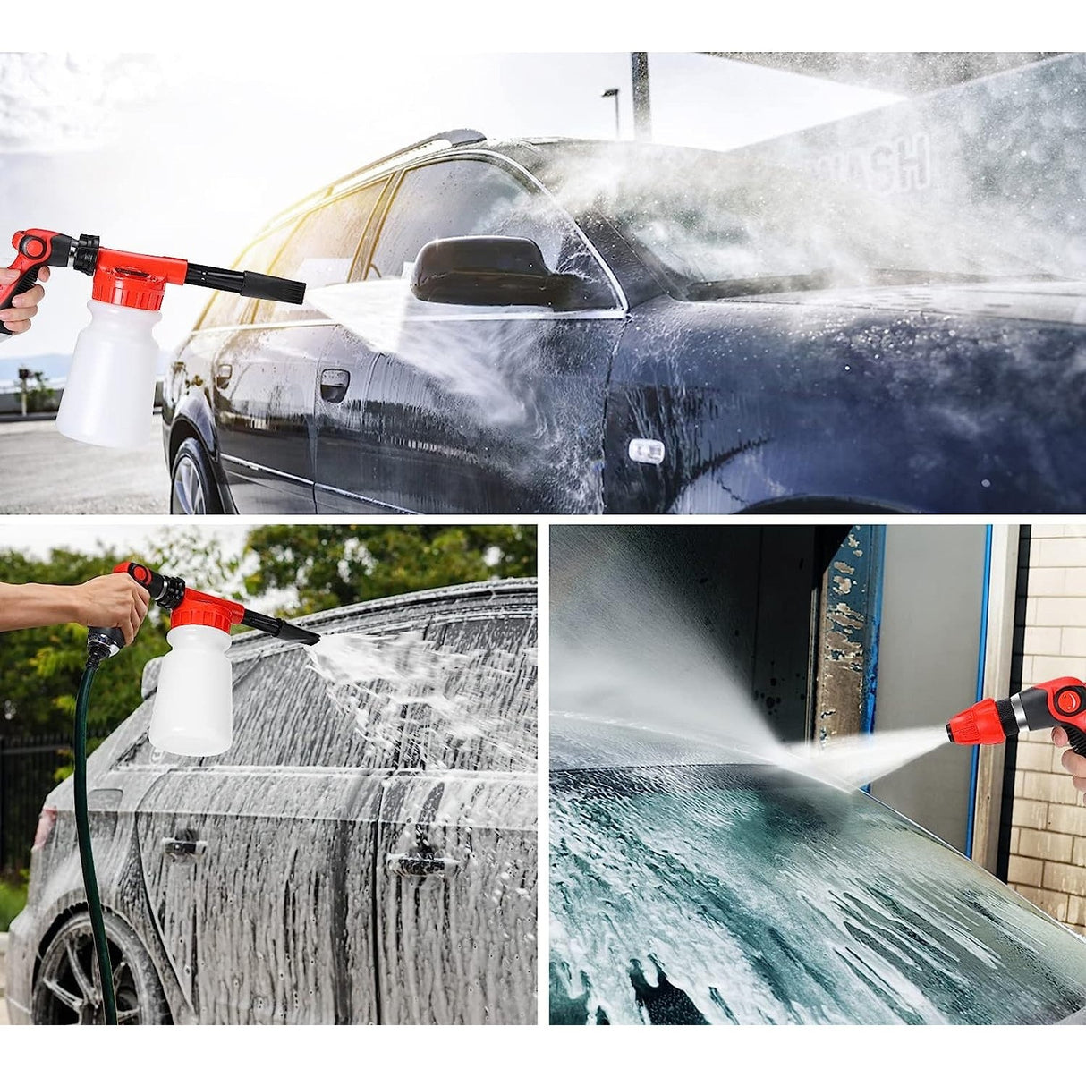 Set 26 Accesorii pentru Curatare Auto, Vivimall, din PP si Microfibra, Interior/Exterior, 30.5 x 27.5 x 16 cm, Galben/Negru - vivimall.ro