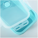Set 3 Caserole Pliabile Din Silicon, Rezistenta La Temperaturi Ridicate, Usor De Depozitat Si Curatat, 350/500/800 Ml, Utilizare In Cuptorul Cu Microunde, Albastra - vivimall.ro
