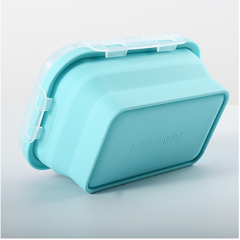 Set 3 Caserole Pliabile Din Silicon, Rezistenta La Temperaturi Ridicate, Usor De Depozitat Si Curatat, 350/500/800 Ml, Utilizare In Cuptorul Cu Microunde, Albastra - vivimall.ro