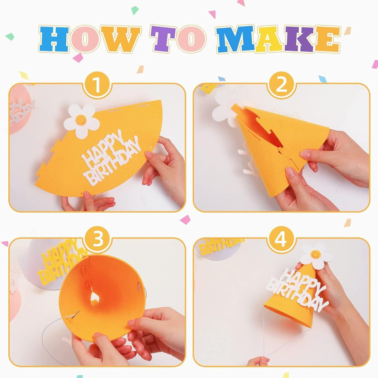 Set 3 Coifuri Cu Floare Din Spuma | BirthdayBliss - vivimall.ro