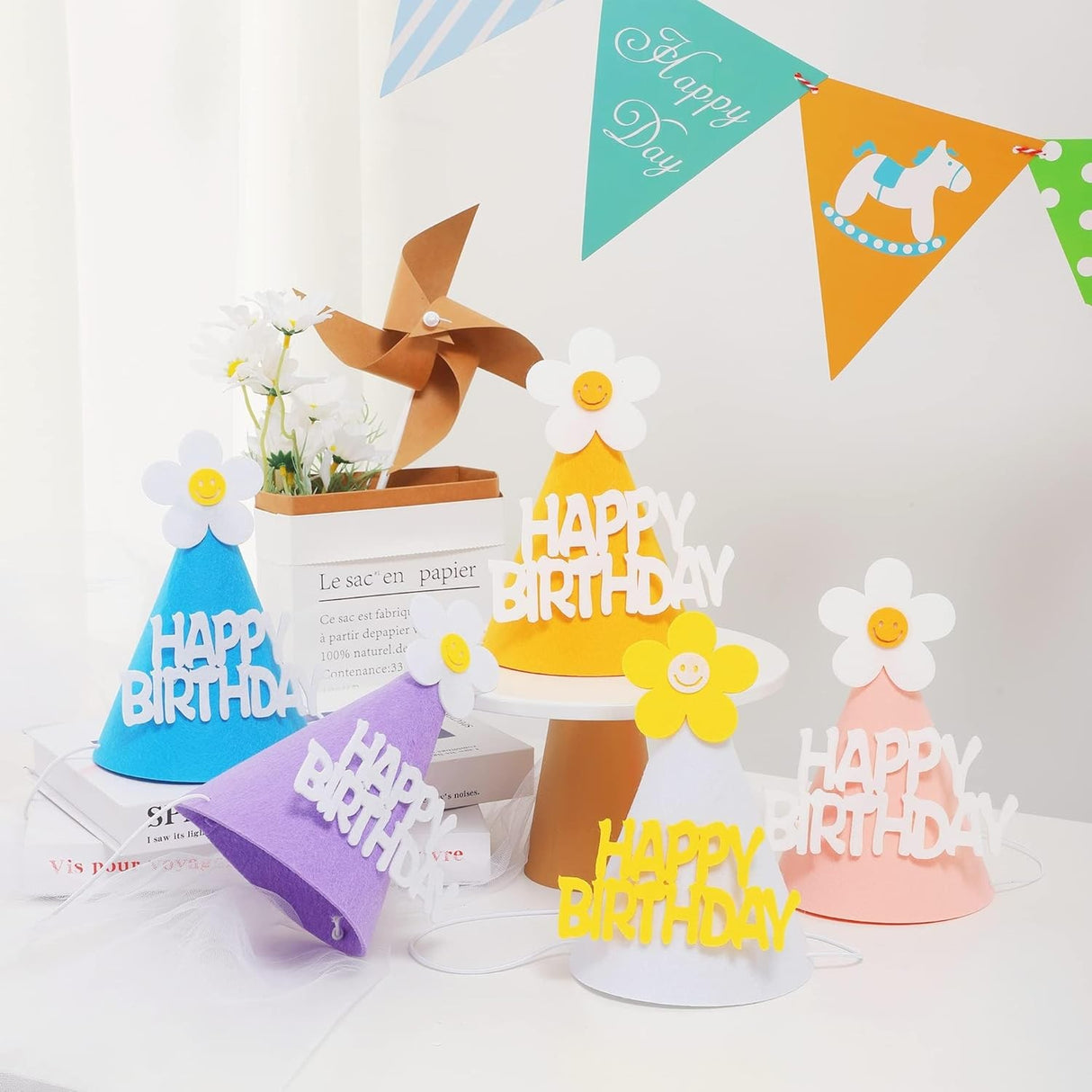 Set 3 Coifuri Cu Floare Din Spuma | BirthdayBliss - vivimall.ro