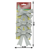 Set 3 fundite pentru brad, Argintii, 10 x 11 cm, din poliester, Vivimall - vivimall.ro