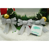 Set 3 fundite pentru brad, Argintii, cu sclipici, 10 x 11 cm, din poliester, Vivimall - vivimall.ro