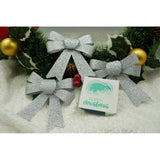 Set 3 fundite pentru brad, Argintii, cu sclipici, 10 x 11 cm, din poliester, Vivimall - vivimall.ro