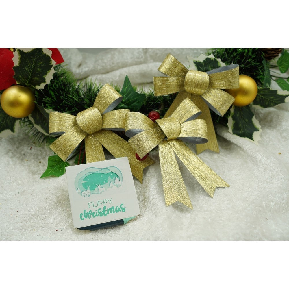 Set 3 fundite pentru brad, Aurii, 10 x 11 cm, din poliester, Vivimall - vivimall.ro