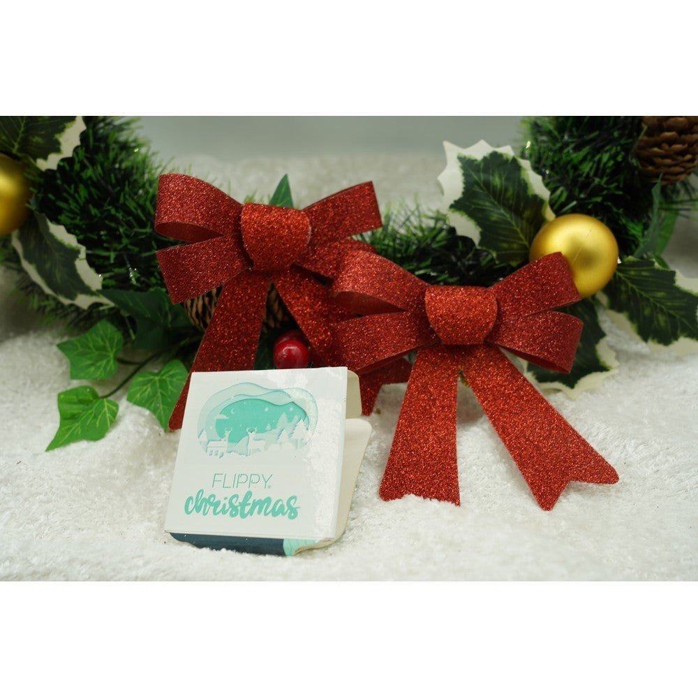 Set 3 fundite pentru brad, Rosii, cu sclipici, 10 x 11 cm, din poliester, Vivimall - vivimall.ro