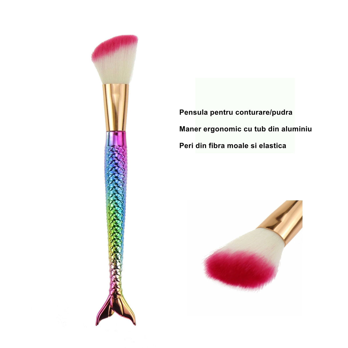 Комплект от 3 четки за грим с русалка | LumiGlow