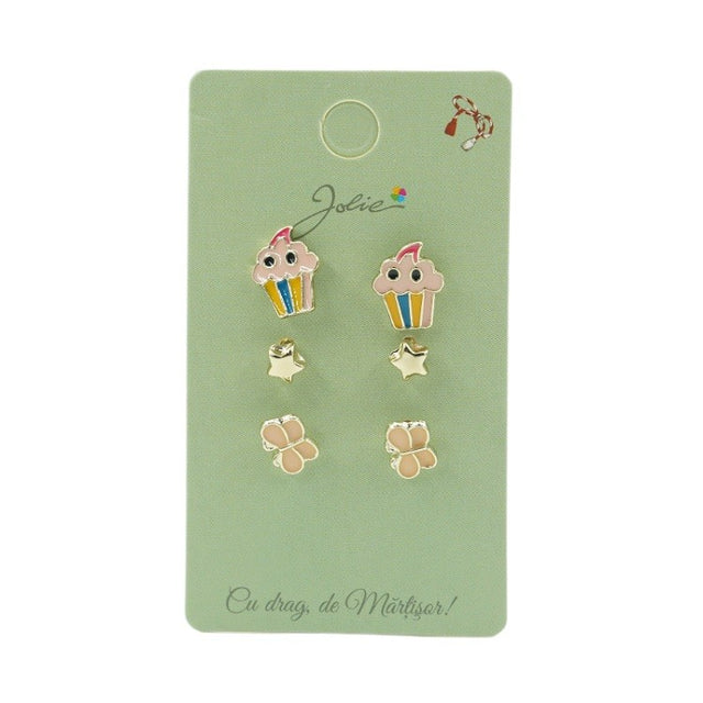 Set 3 Perechi Cercei Briosa, Stea, Fluture - vivimall.ro