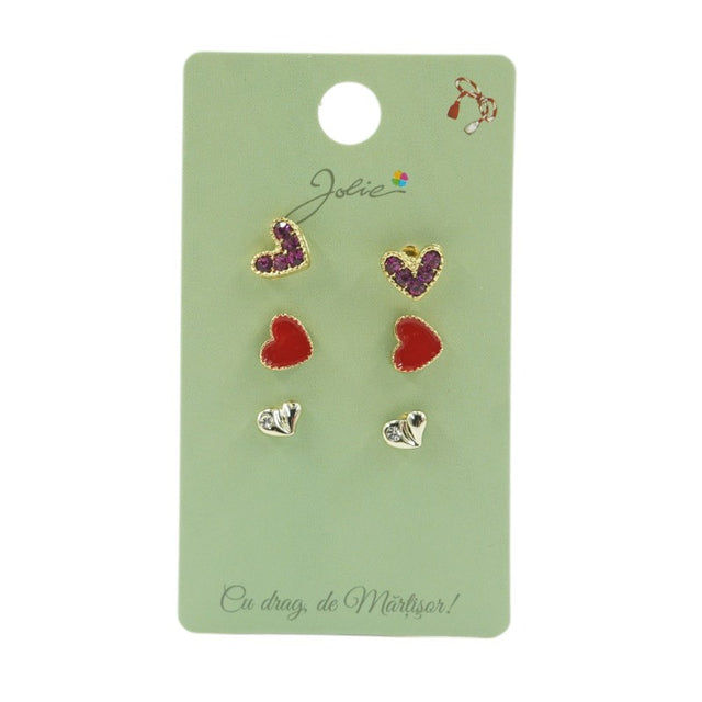 Set 3 Perechi Cercei Inimioare - vivimall.ro