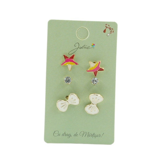 Set 3 Perechi Cercei Stea, Piatra, Fundita - vivimall.ro