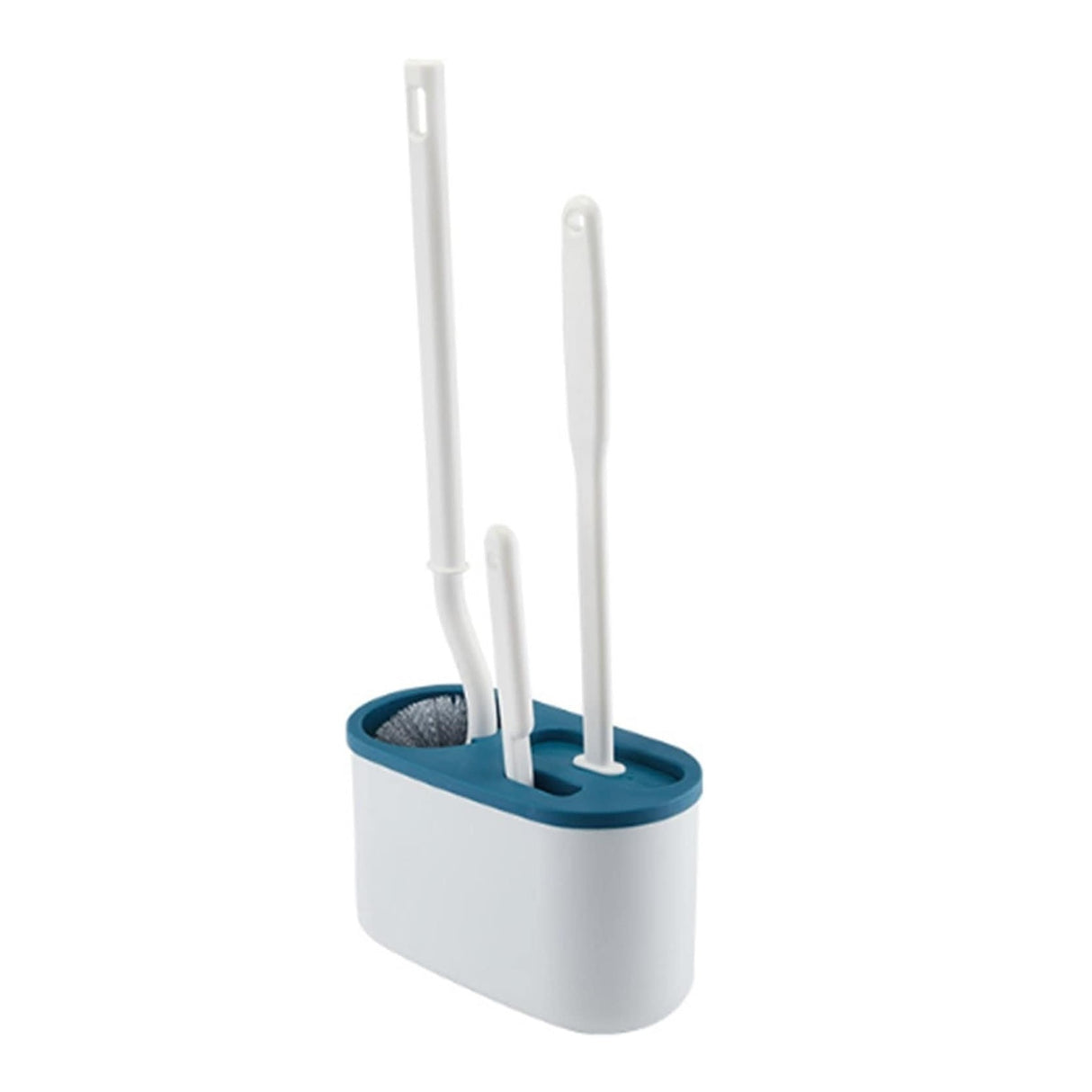 Set 3 Perii Pentru Toaletă, Din Silicon, Perie Zimțată, Cap Flexibil, Suport Adeziv, Pentru Montarea Pe Perete, 39 x 19 x 9,8 cm - vivimall.ro