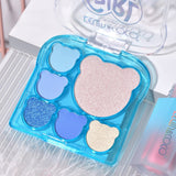 Set 3 Produse de Machiaj, KEVIN &amp; COCO, Ice Blue Bear, 6 culori, 15.5 x 13 x 3.4 cm