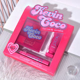 Set 3 Produse de Machiaj, KEVIN &amp; COCO, Pink Hearted, 9 culori, 15.5 x 13 x 3.4 cm
