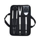 Set 3 Ustensile pentru Gratar, Vivimall, din Otel Inoxidabil, Geanta Oxford, Argintiu - vivimall.ro