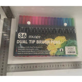 Set 36 Carioci, Vivimall, pe Baza de Apa, 2 Tipuri de Varf, 1-2 mm, 0.4 mm, Corp Carioca Negru, din Plastic, Multicolor - vivimall.ro