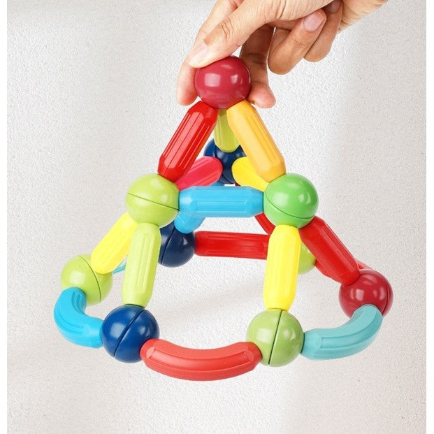 Set 36 de Piese Magnetice de Constructie, Vivimall, Puzzle, Forme, 3 Ani, ABS, Magnet, 18x6x16 cm, Multicolor - vivimall.ro