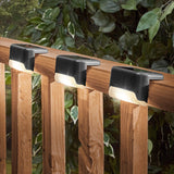 Set 4 Aplice Solare, Vivimall, Lumina LED-uri, IP65, din ABS+PC, 8-10 h Iluminare, Baterie 1.2 V 600 mAh, Montare pe Trepte/Borduri, Lumina Alb Cald, 7.9 x 5 cm, Negru - vivimall.ro