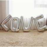Set 4 Baloane Din Folie Metalizata, Figurine Litere, Model Scris Love, Tema Iubire, 80 Cm, Ambalaj Individual, Pai Inclus, Umflare Cu Aer Sau Heliu,