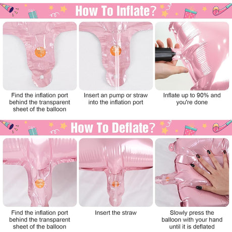 Set 4 Baloane din Folie Metalizata, Vivimall, Figurine Litere, Model Scris Love, Tema Iubire, 80 cm, Ambalaj Individual, Pai Inclus, Umflare cu Aer sau Heliu, Roz - vivimall.ro