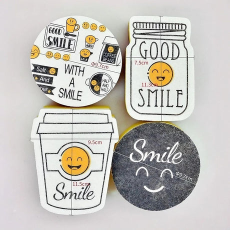 Set 4 bureti de vase Vivimall cu tematica Funny Model 2 - vivimall.ro