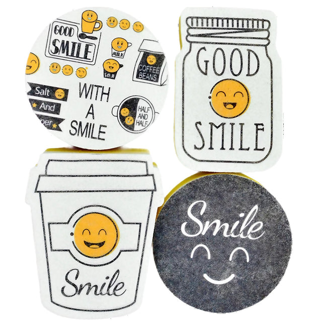 Set 4 bureti de vase Vivimall cu tematica Funny Model 2 - vivimall.ro