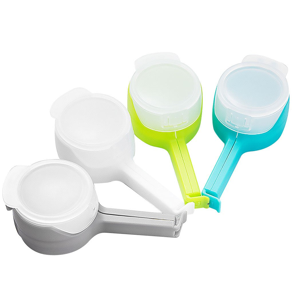 Set 4 cleme cu capac Vivimall, pentru sigilare pungi alimente, material ABS, multicolor - vivimall.ro