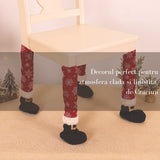 Set 4 decoratiuni tip soseta pentru scaune Vivimall, tematica Craciun, material textil/poliester, 15 x 43 cm, rosu - vivimall.ro