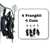 Set 4 Franghii si 4 Cuie, Flippy, pentru Ancorare Corturi, Copertine Tip Pavilion, Negru/Alb - vivimall.ro