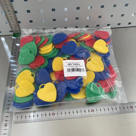 Set 4 Greutati pentru Baloanele cu Heliu, Vivimall, 32 grame, 8 grame Fiecare, Plastic, Forma Inima, Multicolor - vivimall.ro