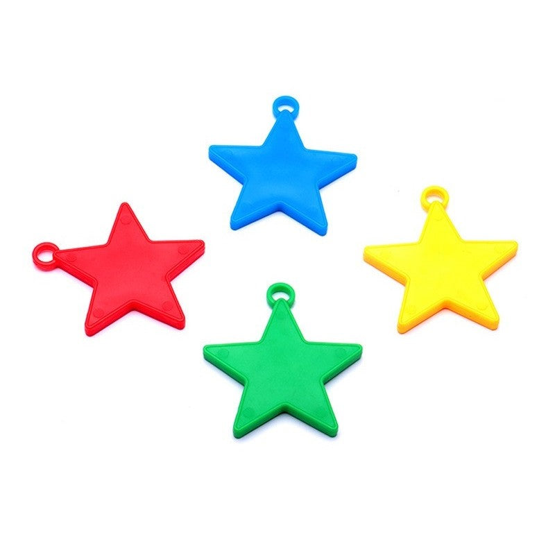 Set 4 Greutati pentru Baloanele cu Heliu, Vivimall, 32 grame, 8 grame Fiecare, Plastic, Forma Stelute, Multicolor - vivimall.ro