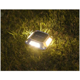 Set 4 Lampi Solare, Vivimall, 8 LED-uri, IP65, din ABS+PC, 6-12 h Iluminare, Baterie 1.2 V 600 mAh, Montare pe Perete/Pamant, Lumina Alb Cald, 9 x 9 x 5.5 cm, Gri - vivimall.ro