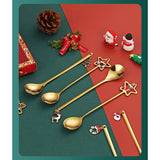Set 4 Lingurite, Flippy, Tema Craciun, Model Carry The Merry, 4 Modele Tip Pandantiv cu Steluta, din Otel Inoxidabil, 19 x 16 x 2 cm, Multicolor - vivimall.ro