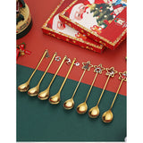 Set 4 Lingurite, Flippy, Tema Craciun, Model Carry The Merry, 4 Modele Tip Pandantiv cu Steluta, din Otel Inoxidabil, 19 x 16 x 2 cm, Multicolor - vivimall.ro