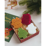 Set 4 Lumanari Parfumate, Vivimall, Model Craciun, din Parafina, 10.2 x 9.1 x 2.7 cm, Multicolor - vivimall.ro