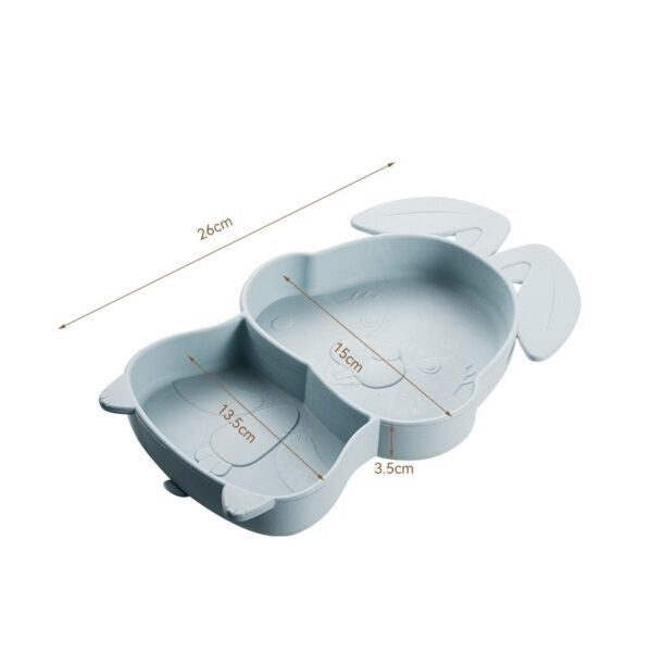 Set 4 Piese Diversificare Bebelusi, Vivimall, din Silicon, Model Iepure si Morcovii, 29 x 18 x 1.5 cm, Fara BPA, Multicolor - vivimall.ro