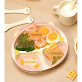 Set 4 Piese Hranire Bebelusi si Copii, Vivimall, din Silicon, fara BPA, de la 12 Luni, Model Pisicuta, 28 x 26 x 2 cm, Bej - vivimall.ro