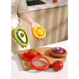Set 4 Recipiente Pentru Pastrarea Proaspata A Legumelor, Cutii Portabile Sigilate Anti-Oxidare, 4 Forme Diferite Pentru Legume Sau Fructe, Culori Diferite - vivimall.ro