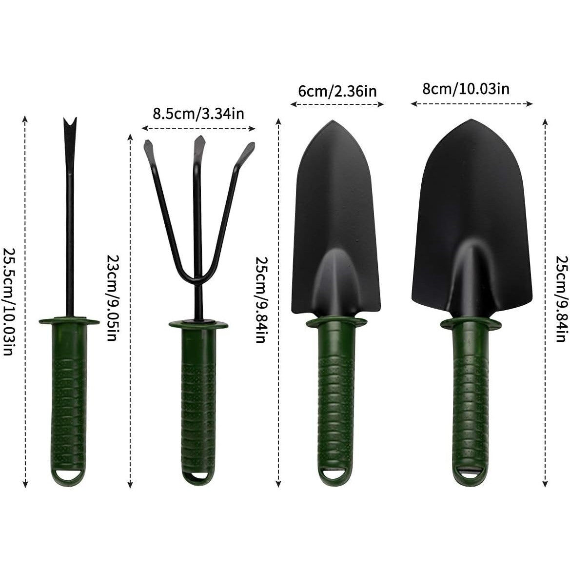 Set 4 Unelte De Gradina Pentru Plantare Prelucrare Sol Si Ingrijire Plante, Material Pvc Si Cardboard, Verde - vivimall.ro